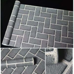 Papel Adhesivo 45 Cm X 10 Mts Ladrillo Gris VA-15211 Mate