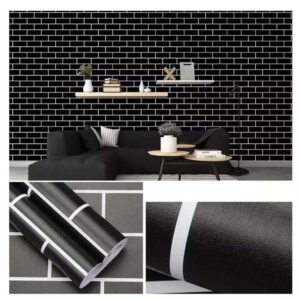 Papel Adhesivo 45 Cm X 10 Mts Ladrillo Negro VA-15209 Mate