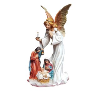 Nacimiento Pesebre Con Ángel De 16 Cm