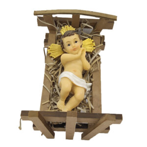 Niño Dios Jesús De 18 Cm Y Cuna