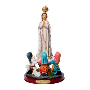 Virgen De Fátima Con Pastores De 20 Cm