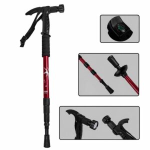 Bastón De Senderismo Trekking Con Luz LED Y Brújula