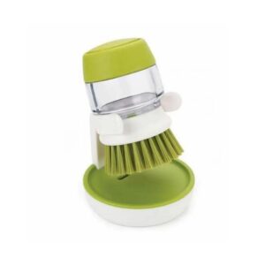Cepillo Lava Platos Con Dispensador Para Jabón Verde