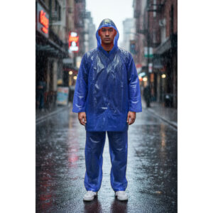Impermeable Reflectivo Con 3 Piezas Azul Sencillo L