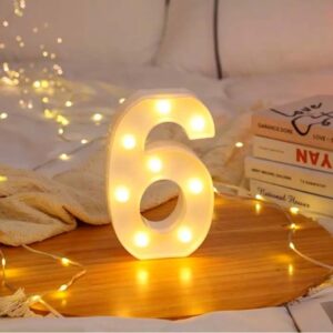 Número 6 Luz Led Lampara Decorativa Iluminación Fiestas