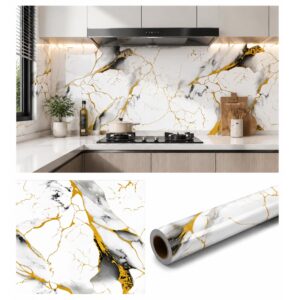 Papel Adhesivo 45 Cm x 10 Mts Mármol VA-19004 Brillante