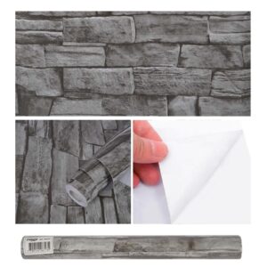 Papel Adhesivo 45 Cm x 10 Mts Ladrillo Gris VA-18695 Mate