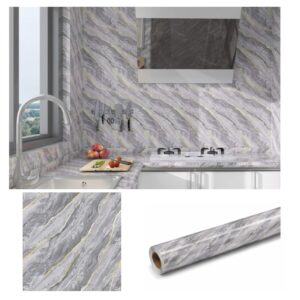 Papel Adhesivo 60 X 10 Mts Mármol Gris Brillante VAK-19020
