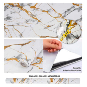 Vinilo Adhesivo Para Pared Mármol De 60 cm x 10 mts VAK-18666