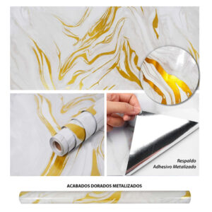 Vinilo Adhesivo Para Pared Mármol De 60 cm x 10 mts VAK-18679