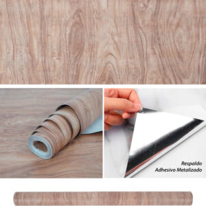Vinilo Adhesivo Para Pared Madera De 60 cm x 10 mts VAK-18686