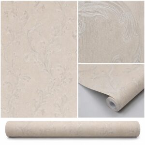 Papel Tapiz De Colgadura Texturizado De 53 cm x 9.5 m Beige WP-16421