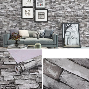 Papel Adhesivo Mate 45 Cm x 10 Mts Ladrillo Gris VA-15216