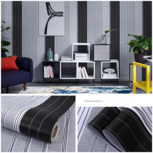 Vinilo Adhesivo Para Pared De 45 cm x 10 mts Gris Lineas VA-15314