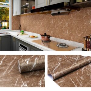 Papel Adhesivo 45 Cm X 10 Mts Mármol Café VA-15641 Mate