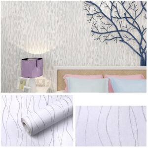 Vinilo Adhesivo Para Pared De 45 cm x 10 mts Lineas Blanco VA-15648