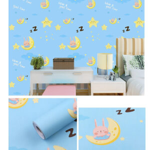 Vinilo Adhesivo Para Pared De 45 cm x 10 mts Azul Infantil VA-15658