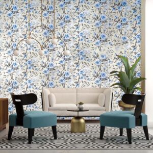 Papel Adhesivo 45cm X 10 Mts Flores VA-15922 Mate