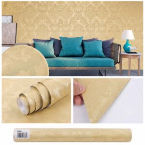 Papel Adhesivo 45 Cm X 10 Mts Amarillo Dorado VA-16779 Mate