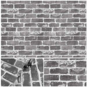 Papel Adhesivo 45 Cm X 10 Mts Ladrillo Gris VA-16888 Mate