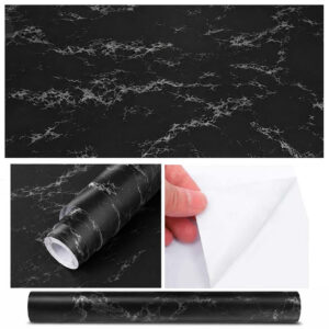 Papel Adhesivo 45 Cm x 10 Mts Mármol Negro VA-16890 Mate