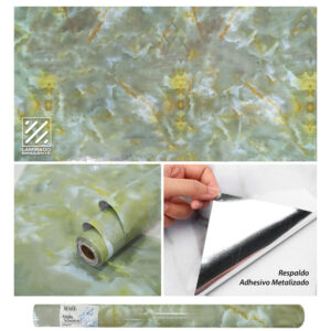 Papel Adhesivo Para Pared De 60 Cm X 10 Mt Mármol Verde VA-17442