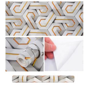 Papel Adhesivo Mate 45 Cm x 10 Mts Blanco Geométrico VA-18696