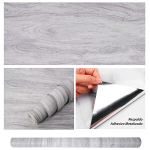 Vinilo Adhesivo Para Pared Mármol Gris De 60 cm x 10 mts VAK-18688