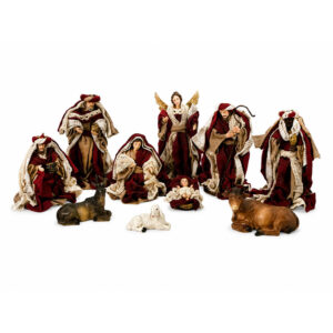 Nacimiento De Tela 10 Piezas 15cm- Color Vinotinto