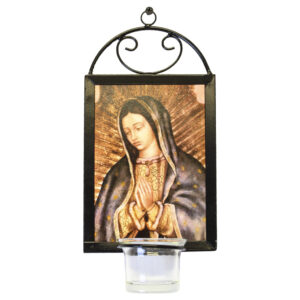 Cuadro Virgen De Guadalupe Con Porta Velas De 25 Cm