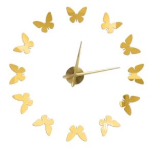 Reloj De Pared 3D Moderno Pequeño Mariposas Doradas