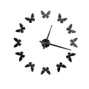 Reloj De Pared 3D Moderno Pequeño Mariposas Negro