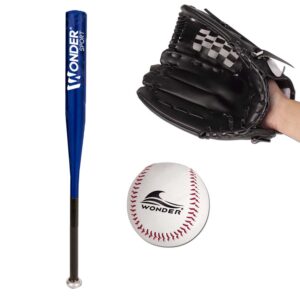 Kit De Baseball Con Bate Azul De 24” Pelota Y Guante