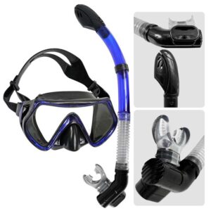 Set De Careta Y Snorkel Para Buceo Azul
