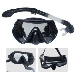 Set De Careta Y Snorkel Para Buceo Negro