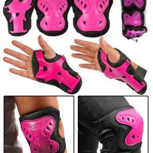 Set De Protección Fucsia Codera, Rodillera Y Muñequera