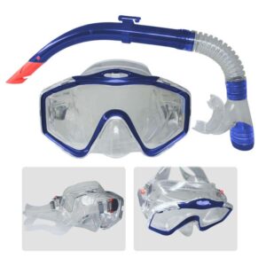 Set Careta Y Snorkel Para Buceo Azul
