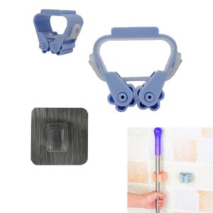 Soporte Para Escoba Secador Adhesivo Azul