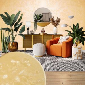 Papel Adhesivo 45 Cm X 10 Mts Amarillo Dorado VA-16782 Mate