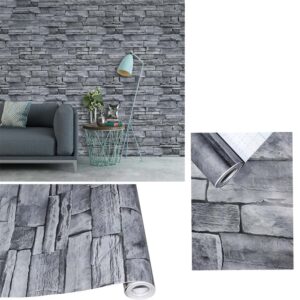 Papel Adhesivo 45 Cm x 10 Mts Ladrillo Gris VA-16892 Mate