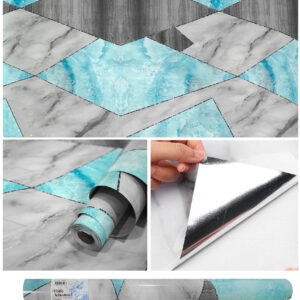 Vinilo Adhesivo Para Pared Mármol Azul De 60 cm x 10 mts VA-17455