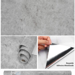 Vinilo Adhesivo Para Pared Mármol Gris De 60 cm x 10 mts VA-17467