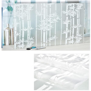 Vinilo Decorativo Estilo Vitral Bambú Blanco De 90 cm x 2 mts