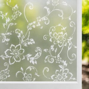 Papel Estilo Vitral Flores Blancas 60 x 2 mts NP-61105