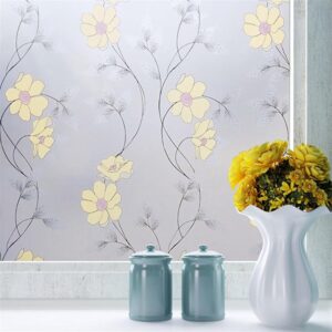 Papel Estilo Vitral Flores Amarillas 60 x 2 mts WF-16428