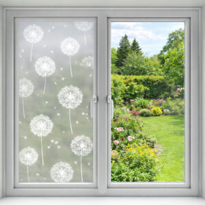 Vinilo Decorativo Estilo Vitral Diente De León 90 x 2 mts
