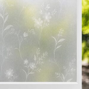 Vinilo Estilo Vitral Flor Con Fondo De 90 cm x 2 mts