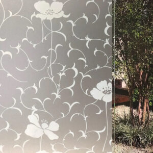 Vinilo Estilo Vitral Flores 90 cm x 2 metros