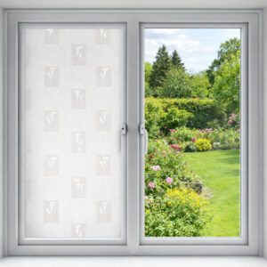 Vinilo Estilo Vitral Flor Cartucho Blanco 90 cm x 2 metros